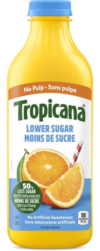 Tropicana® Lower Sugar Orange No Pulp
