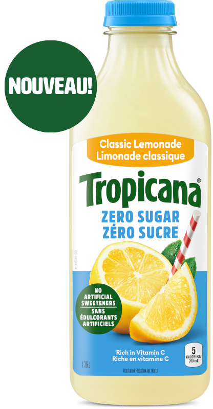 Limonade classique TropicanaMD Zéro sucre