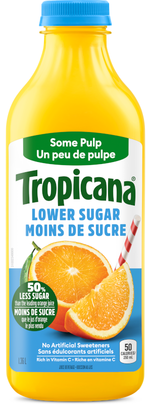 TROPICANAMD Moins de Sucre Orange (un peu de pulpe)